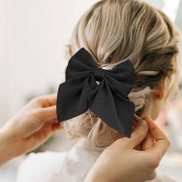 WIFKLSIIPG Solid Color Bow Bill Clip Hair Card Female Hair Net Red Candy Color Cute Wind Hair Accessories Back Hair