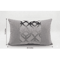 thumbnail image 4 of Excellere Home Grey Velvet Jacquard Lumbar Throw Pillows, 14 in x 20 in, Plush Filled Decorative Accent Cushions for Sofa, Bed & Couch, Indoor Use, Pack of 2, 4 of 5