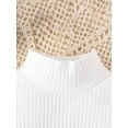 thumbnail image 4 of Toddler Girls Fall 2Pcs Outfit Long Sleeve High Neck Tops + Houndstooth Pattern Ruffled A-Line Skirt, 4 of 8