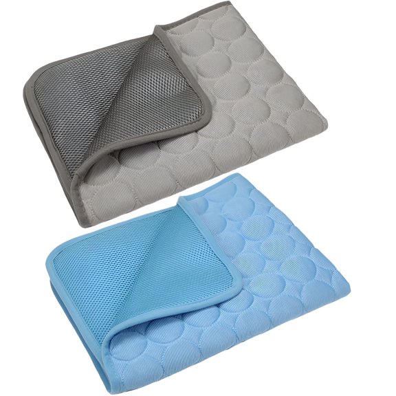 XIBUFE 2026 New 2Pcs Dog Mat Airy Fabric Cooling Mat for Dogs Comfort Buddy Cooling Dog Bed for Hot Weather, Outdoor Use, Dog Crates, Travel, Camping