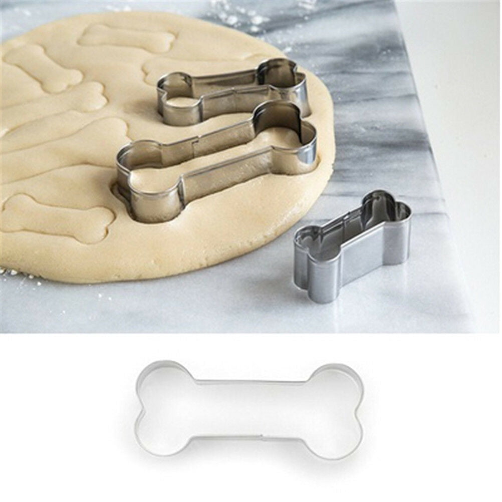 3Pcs/Set Dog Bone Shaped Biscuit Cake Cookie Cutter Mold Mould Silver