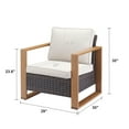 thumbnail image 6 of POCASSY Patio Chair Set of 2, Outdoor Porch Chairs with All Weather Wicker and Thick Cushions for Porch, Garden and Balcony, Beige, 6 of 6