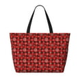 thumbnail image 2 of Gaeub Snowflakes On A Buffalo Plaid Print Beach Bag,Large Tote Bag,Waterproof Sandproof Women Tote Bag,Pool Bag with Zipper for Gym Grocery Travel, 2 of 7