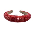 thumbnail image 2 of Sonducket Diademas con cuentas de cristal con purpurina, tocado de punto Flexible para el cabello, tocado para mujer, fiesta, colorido brillante Accesorio para el cabello Rojo Sonducket AP010971-02B, 2 of 5