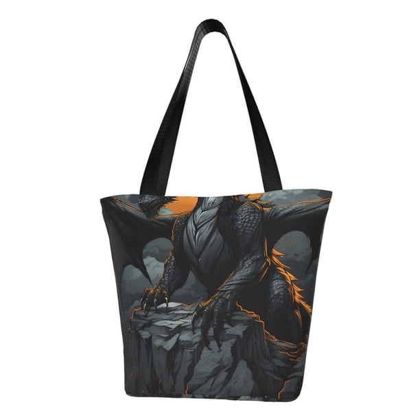 Disketp Full Moon Black Dragon Bolsa de Hombro Casual para Mujer, Bolso Cruzado para Compras, Viajes y Uso Diario