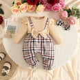 thumbnail image 2 of mgoYE Newborn Infant Baby Girl Clothes Fall Winter Long Sleeve Bubble Romper Plaid Bow One Piece Jumpsuit Cute Outfits, 2 of 9