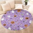 thumbnail image 4 of Purple Halloween Pattern Round Blanket,Comfortable Soft Flannel Throw Blanket,All Season,Warm Lightweight Blankets for Sofa Bed Couch Living Room Chair 60"x60", 4 of 5