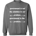 thumbnail image 2 of OXI Crewneck Sweatshirt - Government is The Problem, Basic Casual Sweatshirts for Men's and Women Fleece Sweatshirt Long Sleeve - Graphite Heather 2X-Large, 2 of 2