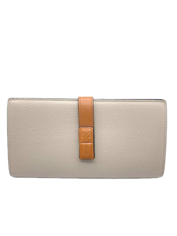 Pre-Owned LOEWE Soft Grain Calf Vertical Wallet Large C660S40X01 Long Beige Brown Orange...
