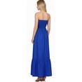 thumbnail image 2 of HAPPY BAY Women's Beach Summer Solid Smocked Tube Top Maxi Evening Frill Dress Casual Strapless Dresses for Women One Size Aqua, Solid, 2 of 3