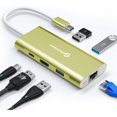 thumbnail image 1 of UtechSmart USB C Hub, USB C Ethernet Multiport Adapter, 6 In 1 USB C to  Dock Compatible for  Pro/Air, Chromebook, 1 of 10