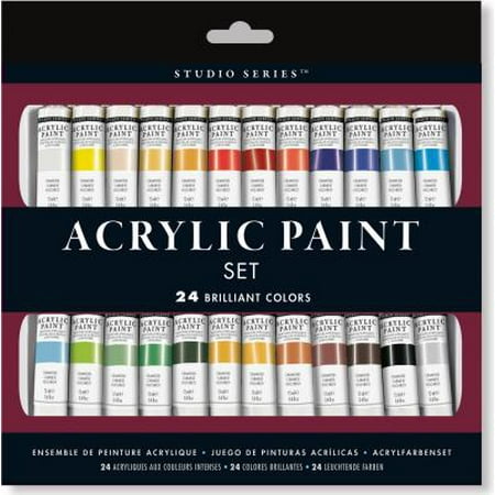 Studio Series Acrylic Paint Set (24 Colors) : A Complete Palette of Acrylic Paints. Perfect for Artists, Students, and (The Best Acrylic Powder)