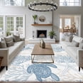 thumbnail image 3 of Non-Slip Rug Pad Rugs Ocean Blue Coral Sea Turtle Rectangle Area Rugs 5x7Ft Soft Carpet Pads for Living Room Kids Room, Ocean Starfish Marine Life, 3 of 9