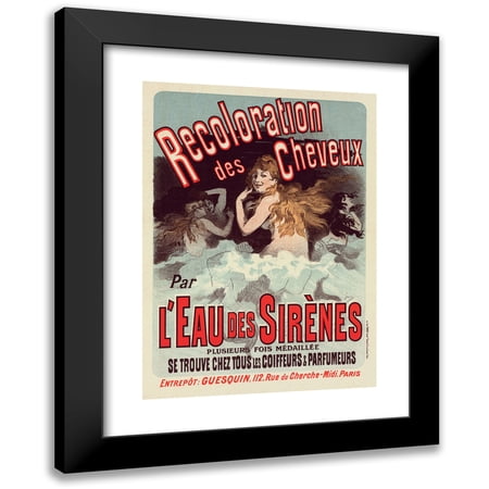 Jules Chéret 11x14 Black Modern Framed Museum Art Print Titled - Sirens Water (1900)