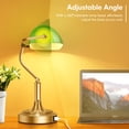 thumbnail image 2 of Lámpara de escritorio Brightever Bankers con 2 puertos USB, cristal verde, 2 of 7