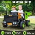 thumbnail image 2 of Rock Wheels 24V7AH Ride On 2-Seater Dump Truck, 4X200W Motors, Ride On Car w/Electric Dump Bed, Extra Shovel, Parent Remote Control, LED Lights, Steam Spray, Helmet, 24" Spacious Seat - Green, 2 of 10
