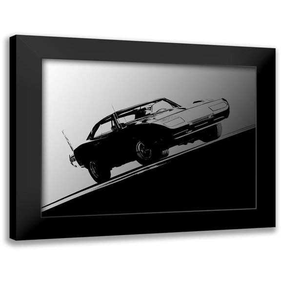 Branson, Clive 14x12 Black Modern Framed Museum Art Print Titled - 1969 Dodge Daytona