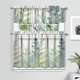 thumbnail image 2 of Leaves Of Green Plants Kitchen Curtain Valance 3 Piece Set Short Curtain Sink Window Decor 36 Inch Small Window Treatment Tier 27.5x36 Length, 2 of 6