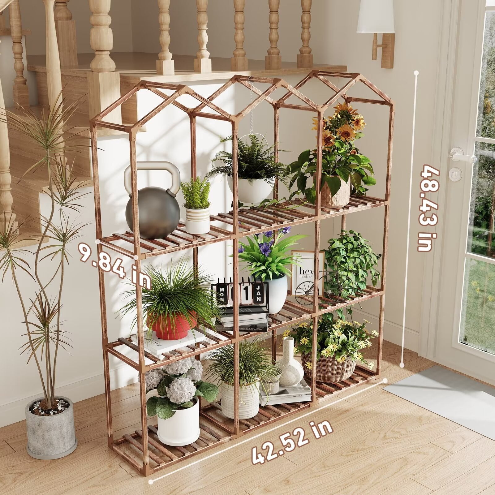 Tikea Model B 9 Tiers Plant Stand Indoor Outdoor Castle-shaped