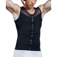 thumbnail image 2 of LALAMELON Zip Up Waist Girdle Shirt Vest Chest Compression Body Shaper for Men, 2 of 4