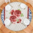 thumbnail image 2 of Round Elastic Tablecloth,Waterproof Table Cover,Pioneer Table Cloth Fits 45"-52" Round Tables for Dinner, Outdoor, Picnic, Flowers, 2 of 3