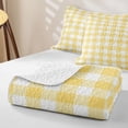thumbnail image 4 of Erosebridal Sunny Check Quilt King,Yellow Plaid King Coverlet Set For Boys,3 Pieces, 4 of 7