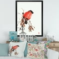 thumbnail image 3 of Designart 'Red Bullfinch Bird Sitting On A Branch' Traditional Framed Art Print, 3 of 4