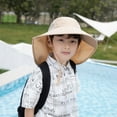 thumbnail image 3 of WUXIAN Kids Sun Hats Kids Sun Protection Upf50+ Bucket Hat Toddler Summer Beach Play Hats With Neck Flap Safari Hat,Beige,One Size, 3 of 6