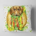 thumbnail image 2 of Designart Funny Dog inside Sandwich - Contemporary Animal Throw Pillow - 16x16, 2 of 5