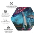 thumbnail image 4 of Disketp Fantasy Mushrooms Funny Coasters,4 Pcs Leather Coasters With Holder, Perfect Housewarming Hostess Gifts,Protect Furniture From Water Marks Scratch, 4 of 9