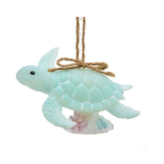 Kurt Adler Resin Turtle Ornament, 3-Inch Transparent Green, Christmas Tree Decoration