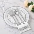 thumbnail image 2 of 350 Piece Silver Dinnerware Set for 50 Guests, disposable Plastic Plates for Party, Include: 50 Dinner Plates, 50 Dessert Plates, 50 Paper Napkins, 50 Cups, 50 Silverware set, 2 of 12