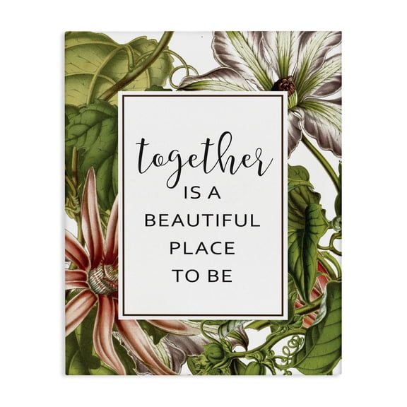 Stupell Industries Traditional Together Is Beautiful Flowers Canvas Art, 16 x 20, by Lettered and Lined