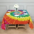 thumbnail image 3 of Colorful Tie Dye Pattern Square Tablecloth,Waterproof Square Table Cover,Wipeable Spillproof Washable Table Cover for Home Kitchen Party Decor 60"x60"(152x152cm), 3 of 6