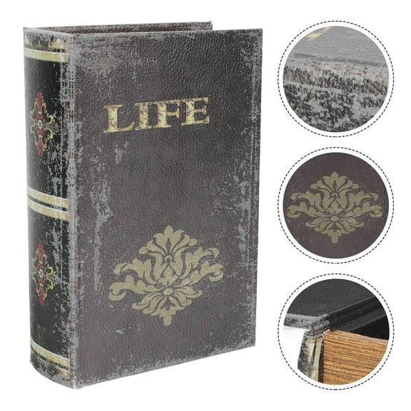 Raindrops Black Wood Storage Box in Bible Shape, Lightweight and Portable for Small , Keepsakes, and Personal Items