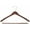 Brown, variant on International Hanger, Walnut Wood Curved Suit Hanger w/Locking Bar, Brass Swivel Hook, 100 Pack