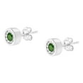 thumbnail image 4 of Sterling Silver 1/4ct. TDW Treated Green Diamond Bezel Stud Earrings (Green,I1-I2), 4 of 7