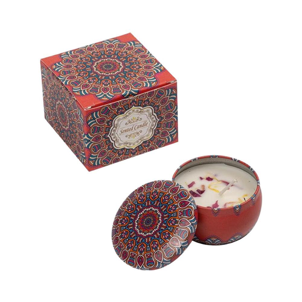 Rose Dried Flower Scented Candle | Natural Soy Wax Aromatherapy for Home Office Bathroom | Long-Lasting Floral Fragrance | Giftable Tin Can
