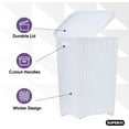 thumbnail image 4 of Superio Wicker Style Laundry Hamper and Laundry Basket (2 Pack, White), 4 of 5