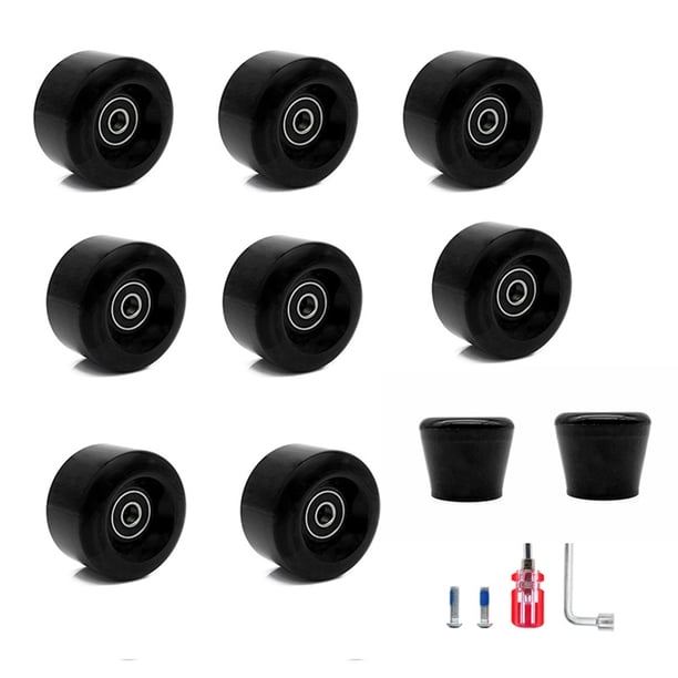 Toystoory Rueda de patín de 8 Uds., accesorio Universal para monopatín, accesorios de repuesto, ruedas de patines de ruedas de alta velocidad, patinar Negro