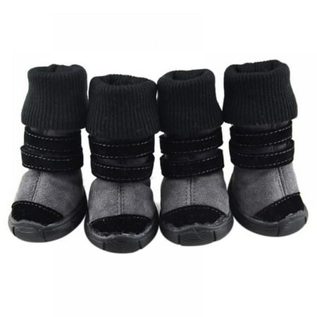 

Warm Winter Little Pet Dog Boots Skidproof Soft Snow Booties Waterproof Anti-Slip Sole Paw Protectors Small Puppy Shoes 4PCS