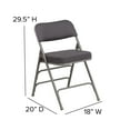 thumbnail image 6 of Flash Furniture HERCULES Series Premium Curved Triple Braced & Double Hinged Gray Fabric Metal Folding Chair, 6 of 12