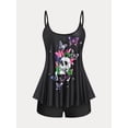thumbnail image 1 of Tankini de Talla Extra con Estampado de Mariposa Rosegal  Camisetas tallas grandes, 1 of 5