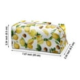 thumbnail image 2 of WIRESTER Rectangle Leather Cosmetic Bag, Makeup Bag for Women - Lemon Leaf Walnuts, 2 of 7