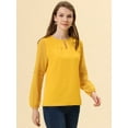 thumbnail image 3 of INSPIRE CHIC Haut Élégant en Mousseline de Travail pour Femme à Encolure Goutte d'Eau Jaune P, 3 of 5