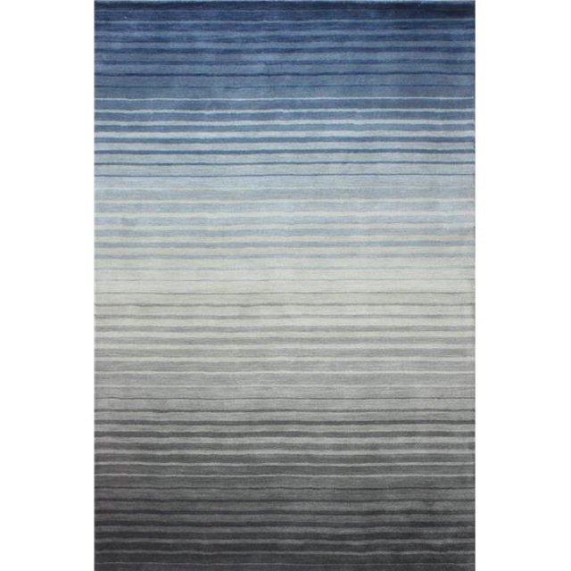 Bashian S176-GYBL-5X8-ALM202 Bashian Contempo Collection Contemporary 100 Percent Wool Hand Loomed Area Rug, Gray & Blue - 5 ft. x 7 ft. 6 in.