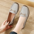 thumbnail image 4 of Women's Casual Loafers Slip On Leather Shoes Lightweight Casual Walking Shoes Female Moccasins Classic Penny Loafer Flats Boat Shoes, 4 of 9