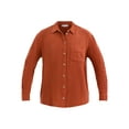 thumbnail image 5 of Time and Tru Women's Double Cloth Cotton Shirt with Long Sleeves, Sizes XS-XXXL, 5 of 5
