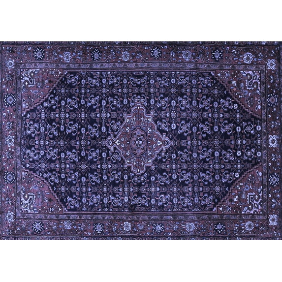 Ahgly Company Machine Washable Indoor Rectangle Persian Blue Traditional Area Rugs, 2' x 5'