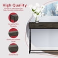 thumbnail image 5 of Pemberly Row 48"L 2-Drawers Black Metal Console Table in Dark Gray Wood, 5 of 8